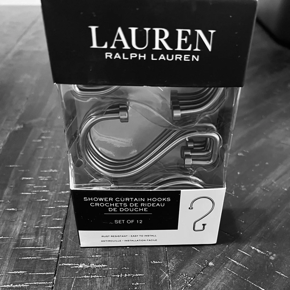 Lauren Ralph Lauren Rust Resistant Shower Curtains Hooks Set of 12